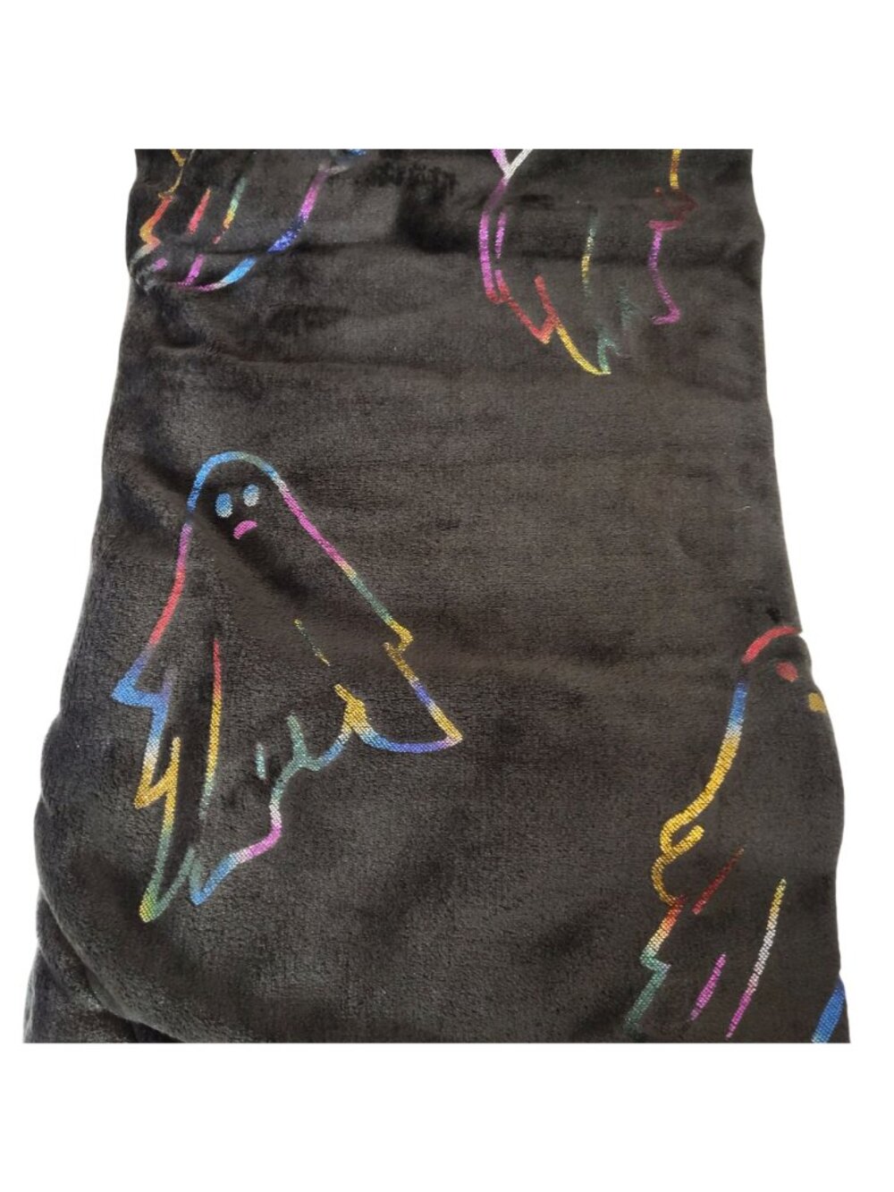 Rainbow Ghost Throw Blanket Polyester 50x60 inch Halloween Black Neon Design - Picture 9 of 9